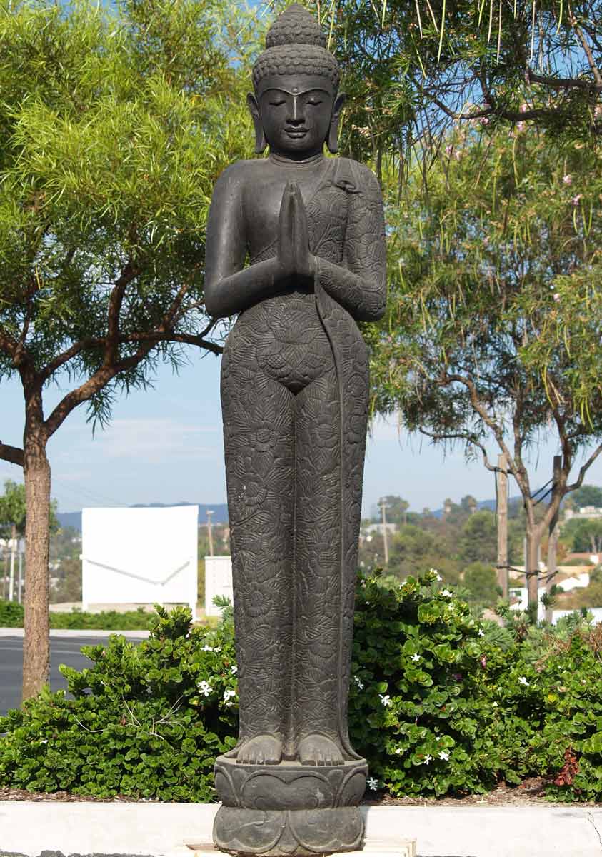 Stone Tall Praying Garden Buddha 78"